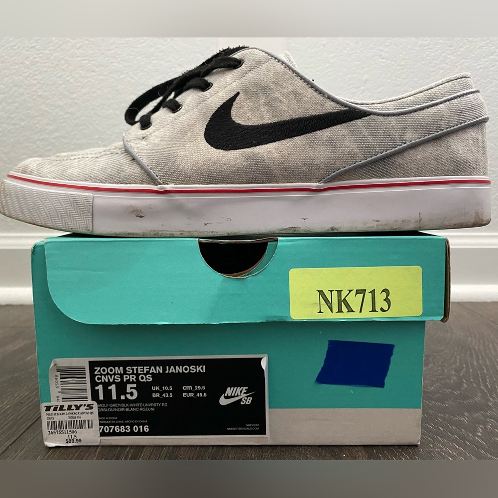 NIKE SB ZOOM STEFAN JANOSKI/ wolf grey black white university red/ Size 11.5